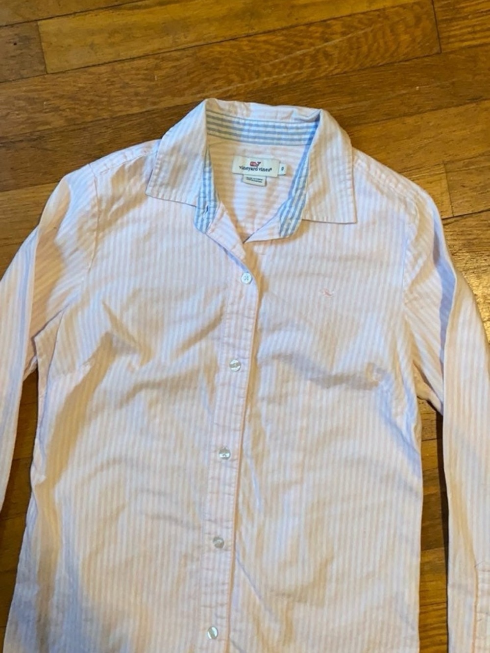 Vineyard Vines Light Pink & White Stripe Button-Down Collared Shirt